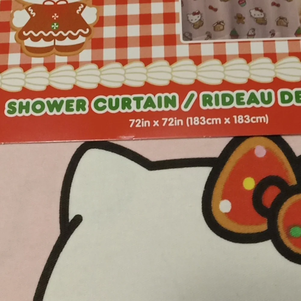 Hello Kitty Gingerbread Shower Curtain New